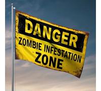 Segnale di avvertimento per la stanza universitaria con scritta "Zombie Infestation", per ragazzi, decorazione da cortile (30 x 45 cm)