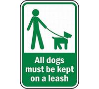 Segnale di avvertimento per tutti i cani devono essere tenuti al guinzaglio, cartello stradale in alluminio, per interni o esterni, per casa, ufficio, lavoro, 20 x 30 cm