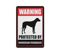 Segnale di avvertimento protetto da Rhodesian Ridgeback cartello di sicurezza, cartelli esterni, 30,5 x 20,3 cm, cartello per casa, affari, vialetto di allarme