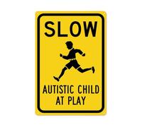 Segnale di avvertimento Slow Children At Play, ad alta visibilità, riflettente, segnale di avvertimento per bambini, per strada, prato, scuola, , marciapiede, , comunità