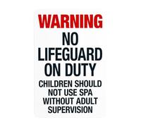 Segnale di avvertimento Texas No Lifeguard On Duty, conforme allo stato del Texas Pool Safety Code Segnali di avvertimento, segnale di sicurezza in metallo, uso per affari, casa, cortile, giardino