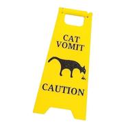 Segnale di avviso vomito con gatti e cani gialli per cani e cani, segno di vomito per la casa e il giardino, regalo per gli amanti dei gatti