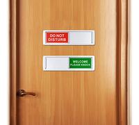 Segnale di benvenuto con scritta "Do Not Disturb" e "Please Knock", 17,7 x 5,7 cm, segno di non disturbare per ufficio, casa, conferenze, indicatore porta scorrevole