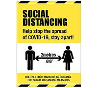 Segnale di distanza sociale - Help stop the spread of COVID-19, stay apart floor graphic 600 x 400 mm