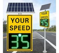Segnale di feedback della velocità radar con telecomando per la sicurezza del traffico su autostrade e strade a velocità limitata