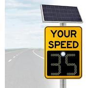 Segnale di feedback della velocità solare con rilevamento di 3 corsie, lettura digitale della velocità a LED, monitoraggio della velocità per tutte le condizioni atmosferiche C 600mmX900mm