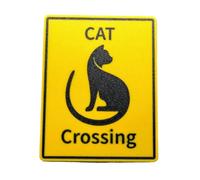 Segnale Di Gatto Per Attraversare | Segnali Di Avvertimento Per La Decorazione Del Cortile | Divertente Cartello Di Rallentamento Per Gatto, Fattoria, Attenzione, Gatto Con Gattino, Cartello Che Attr