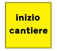 Segnale di inizio cantiere cartello stradale 60x60 cm