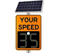 Segnale di Limite di velocità con Radar Solare a LED con Feedback sul Traffico, Segnale di Limite velocità Radar Solare, Pannello Avvertimento Stradale per la Sicurezza Orange-60x90cm/23.6×35.4in