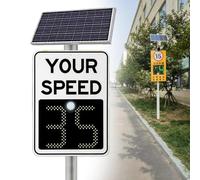Segnale Di Limite Di Velocità Radar A Energia Solare, Segnale Di Misurazione Della Velocità A LED, Copertura: Da 1 A 3 Canali, Resistente Alle Intemperie, Alta Luminosità(White,60 * 90cm/24 * 35in)