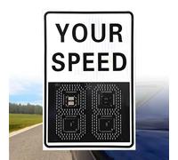 Segnale di limite di velocità radar ad energia solare, segnale di limite di velocità a LED, display di velocità del pannello di avviso di feedback sul traffico, riflettente ad (Multicolor 60x90cm)