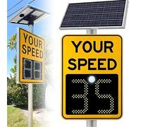 Segnale di limite di velocità radar alimentato a energia solare, segnale di feedback LED con telecomando, display personalizzato della velocità per la sicurezza del traffico su strade e parcheggi
