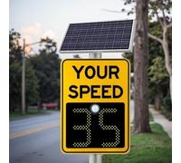 Segnale di limite di velocità radar alimentato solare con feedback LED, scheda di avvertimento stradale in alluminio per zone scolastiche