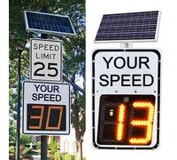 Segnale di limite di velocità radar, pannello di feedback del traffico a energia solare, 50,8 x 71,1 cm, segnale di avvertimento stradale per la tua velocità