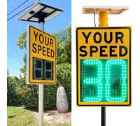 Segnale di limite di velocità radar, pannello di feedback del traffico a energia solare, 50,8 x 71,1 cm, segnale di avvertimento stradale per la tua velocità