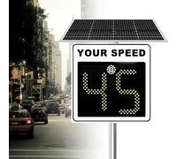 Segnale Di Limite Di Velocità Radar Solare Digitale A LED, Rilevatore Di Velocità Radar In Alluminio, Applicabile Ad Autostrade, Strade A Velocità Limitata, IP65(White)