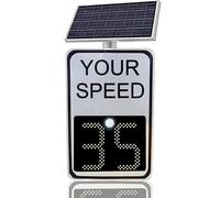 Segnale di limite di velocità solare con telecomando, 61 cm x 61 cm, display a LED automatico rosso/verde per rilevamento di velocità ad energia solare, segnale di feedback di velocità ad alta