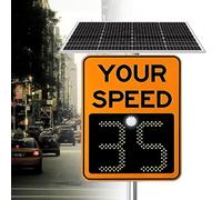 Segnale Di Limite Di Velocità Solare Con Telecomando, Pannello Di Segnalazione Digitale A LED For Il Feedback Sul Traffico, Distanza Visiva: > 500 M,(Orange,20''x27'')