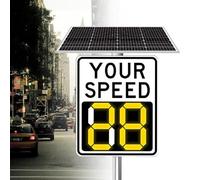Segnale Di Limite Di Velocità Solare Con Telecomando, Pannello Di Segnalazione Digitale A LED For Il Feedback Sul Traffico, Distanza Visiva: > 500 M,(White,24''x35‘’)