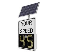 Segnale di Limite Velocità Radar Solare, Rilevatore di Velocità Digitale a 2 Display, con Feedback Istantaneo e Telecomando, Rilevamento Fino a 200 Metri(White,50x70cm/20x28in)