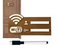 Segnale di password WiFi per la casa, segnale WiFi per gli ospiti | Segnale Wi-Fi in legno con pennarello - Scheda di rete wireless riutilizzabile cancellabile, decorazione adesiva da parete per