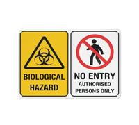 Segnale di pericolo biologico - No Entry Authorised Persons Only Safe, cartelli esterni, 30,5 x 20,3 cm, cartello per casa, affari, segnalazione vialetto