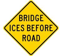Segnale di pericolo Bridge Ice Before Road Traffic Street Sign metallo latta cartello quadrato 30,5 x 30,5 cm