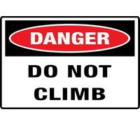 Segnale di pericolo con scritta in inglese "Do Not Climb Sign for Front Door, 15,2 x 20,3 cm, cartelli per casa aziendale, casa, cartelli in alluminio per cancelli e finestre, non sbiadisce