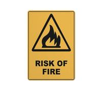 Segnale di pericolo di incendio, cartello di sicurezza, per esterni, 30,5 x 20,3 cm