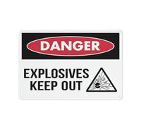 Segnale di pericolo esplosivi Keep Out simbolo di avvertimento adesivo di sicurezza cartello esterno 30,5 x 20,3 cm