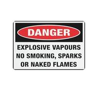 Segnale di pericolo esplosivo vapori no fumo scintille o fiamme nude segnale sicuro, cartello esterno, 30,5 x 20,3 cm, cartello per casa, affari, vialetto di allarme