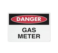 Segnale di pericolo per contatore del gas, 30,5 x 20,3 cm, in alluminio, riflettente, resistente ai raggi UV, impermeabile, resistente alle intemperie e allo sbiadimento, con 4 fori preforati