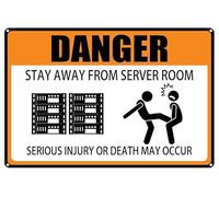 Segnale di pericolo, Stay Away From Server Room Electricity Machine Safety Info Security Signs, Gravi Lesioni o Death May Occur Targa in alluminio per esterni, Garage, Man Cave, Camera da letto