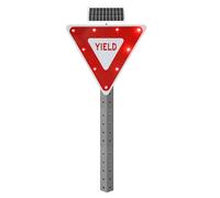 Segnale di precedenza lampeggiante a LED solare da 28" Riflettente di livello ingegneristico per attraversamenti pedonali incroci(Flashing)