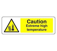 Segnale di sicurezza Caution Ih Extreme High Temperature - 3 mm alluminio Dibond per uso interno/esterno (300 mm x 100 mm) 5 m distanza di visualizzazione.