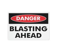 Segnale di sicurezza con scritta "Danger Blasting Ahead", per esterni, 30,5 x 20,3 cm, per casa, affari, vialetto di allarme