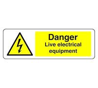 Segnale di sicurezza con scritta "Danger High Voltage Test Area" (300 mm x 100 mm) Distanza di visualizzazione entro 5 m.