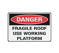 Segnale di sicurezza con scritta in inglese "Danger Fragile Roof Use Workings Platform", 30,5 x 20,3 cm, segnale per casa, affari, vialetto di allarme