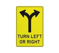 Segnale di sicurezza con scritta "Turn Left or Right Sign", per esterni, 30,5 x 20,3 cm, per casa, affari, vialetto di allarme