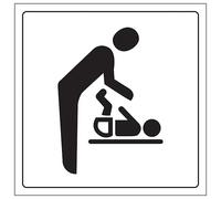 Segnale di sicurezza con scritta "V Safety Baby Changing Symbol", 150 x 150 mm, 3 mm, in alluminio composito