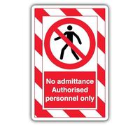 Segnale di sicurezza con scritta "V Safety No Admittance - Authorised Personnel Only", ExtraViz, 250 x 350 mm, 3 mm, in alluminio composito
