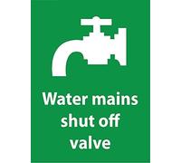 Segnale di sicurezza con valvola di chiusura dell'acqua per interni ed esterni, 20,3 x 30,5 cm