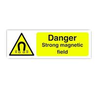 Segnale di sicurezza Danger Strong Magnetic Field - 3 mm alluminio Dibond per uso interno/esterno (600 mm x 300 mm) 7 m distanza di visione.