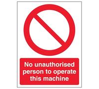 Segnale di sicurezza in alluminio composito con scritta "V Safety No Unauthorised Persons Operate", formato verticale, 200 x 300 mm, 3 mm