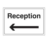 Segnale di sicurezza in alluminio composito con scritta "V Safety Reception With Arrow Left 400 x 300 mm - 3 mm