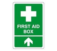 Segnale di sicurezza per cassetta di pronto soccorso, freccia verso l'alto, cartello di sicurezza, adesivi di pronto soccorso, kit di pronto soccorso, adesivo autoadesivo ad alta aderenza (150 mm x