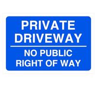 Segnale di sicurezza stradale con scritta "Private driveway no public right of way", 1,2 mm, in plastica rigida per uso interno/esterno (400 mm x 300 mm), distanza di visualizzazione entro 14 m.