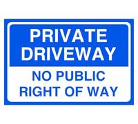Segnale di sicurezza stradale con scritta "Private driveway no public right of way" - Adesivo autoadesivo ad alta aderenza (300 mm x 200 mm) Distanza di visualizzazione entro 7 m.