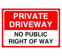 Segnale di sicurezza stradale con scritta "Private driveway no public right of way" - Adesivo autoadesivo ad alta aderenza (300 mm x 200 mm) Distanza di visualizzazione entro 7 m.