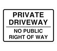Segnale di sicurezza stradale con scritta "Private driveway no public right of way" - Adesivo autoadesivo ad alta aderenza (200 mm x 150 mm) Distanza di visualizzazione entro 5 m.